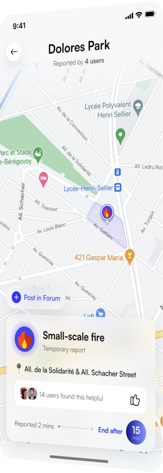 Sentinelle app screen